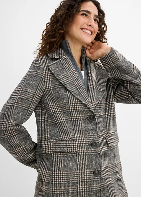 Cappotto con motivo a quadri, bonprix
