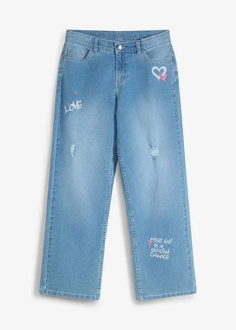 Jeans wide leg, vita media, bonprix