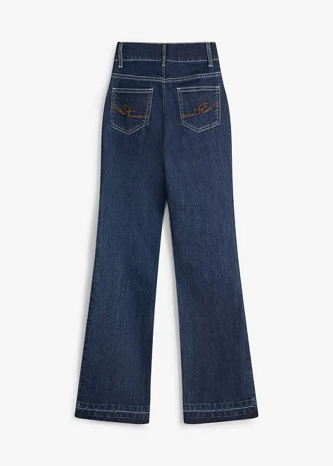 Jeans a zampa, vita media, bonprix