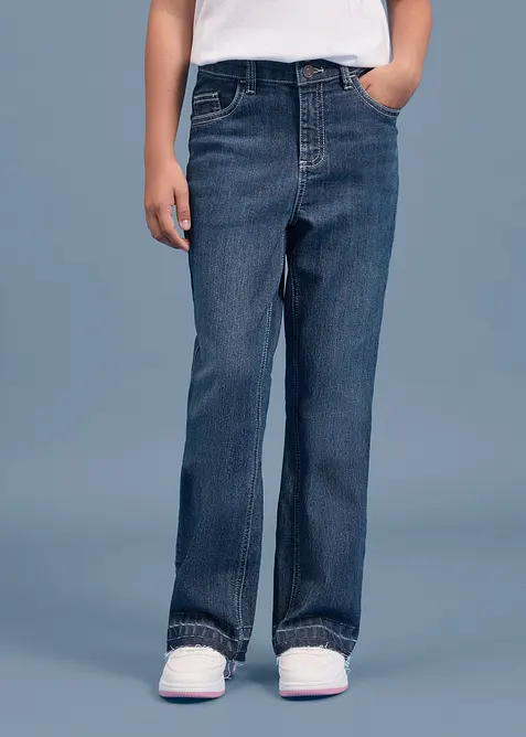 Jeans a zampa, vita media, bonprix