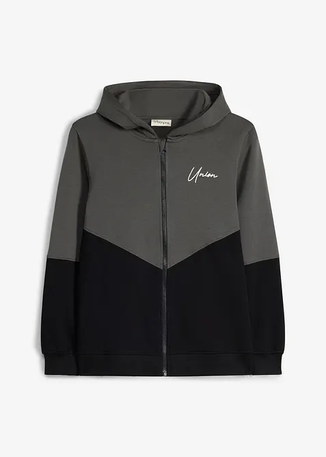Felpa con zip in morbido cotone biologico, bonprix