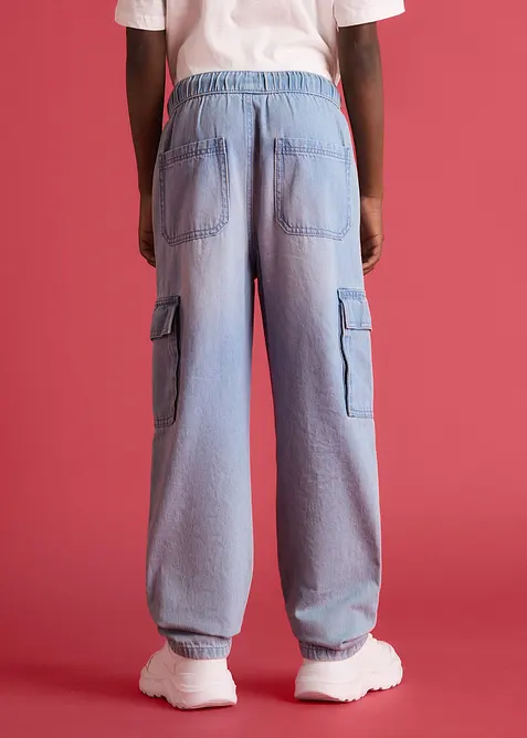 Jeans loose fit straight con elastico in vita e tasche cargo, bonprix