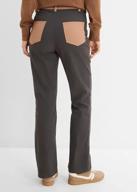 Pantaloni bootcut in misto cotone elasticizzato, bonprix