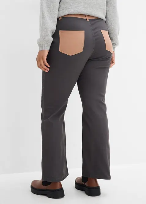 Pantaloni bootcut in misto cotone elasticizzato, bonprix
