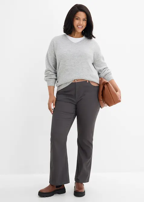 Pantaloni bootcut in misto cotone elasticizzato, bonprix