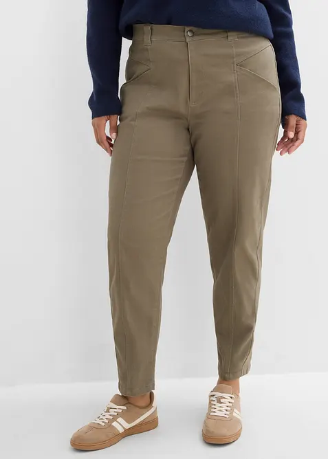 Pantaloni barrel in misto cotone elasticizzato, bonprix