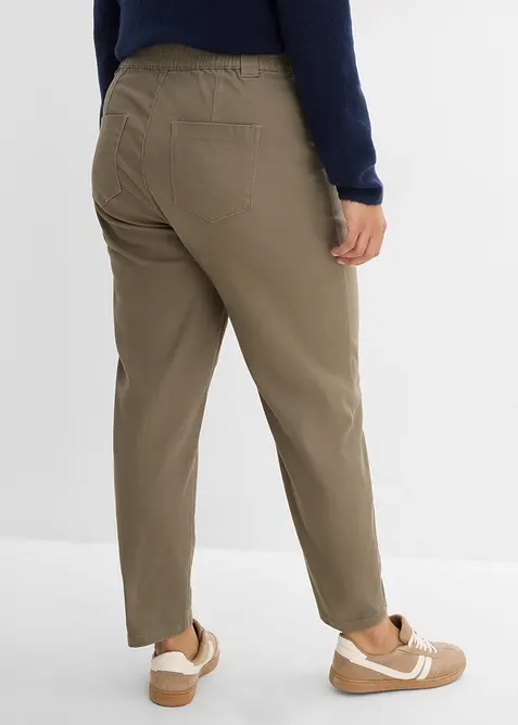 Pantaloni barrel in misto cotone elasticizzato, bonprix