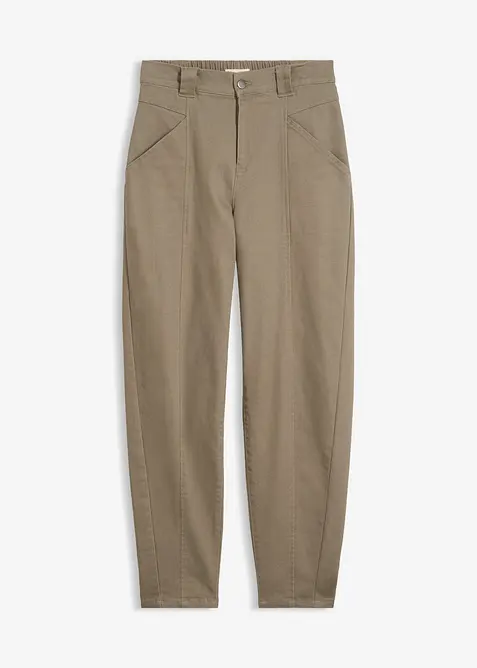 Pantaloni barrel in misto cotone elasticizzato, bonprix