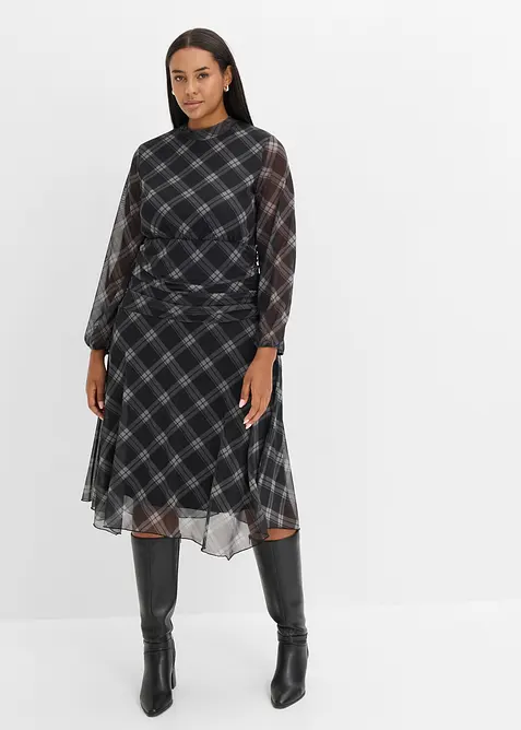 Abito in jersey e mesh fine, bonprix