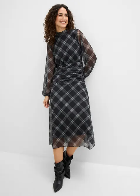 Abito in jersey e mesh fine, bonprix