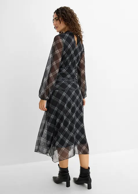 Abito in jersey e mesh fine, bonprix