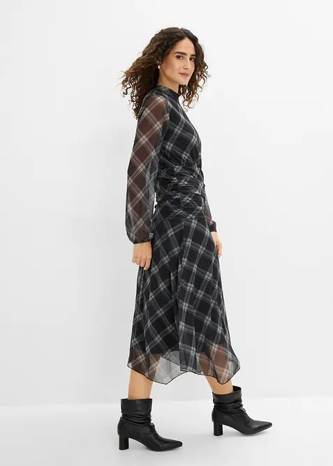 Abito in jersey e mesh fine, bonprix