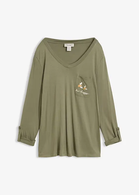 Maglia a maniche lunghe in viscosa morbida, bonprix