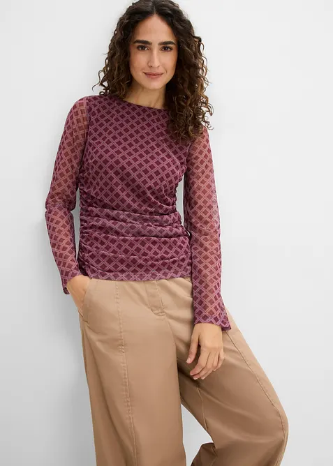 Maglia a maniche lunghe in mesh fine, bonprix