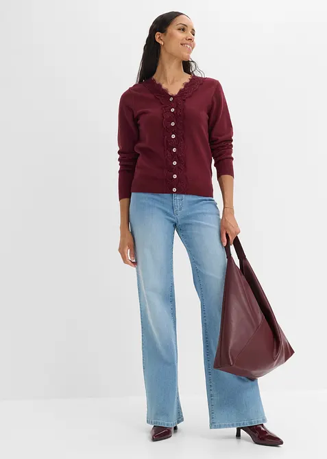 Cardigan in misto viscosa morbido, bonprix