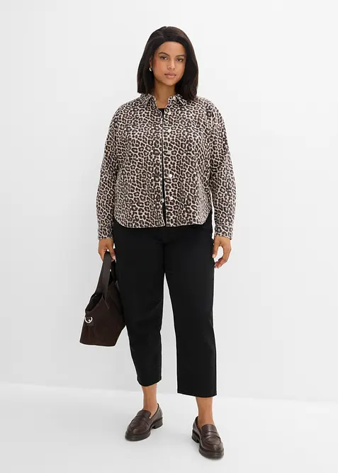 Giacca-camicia in misto cotone elasticizzato, bonprix