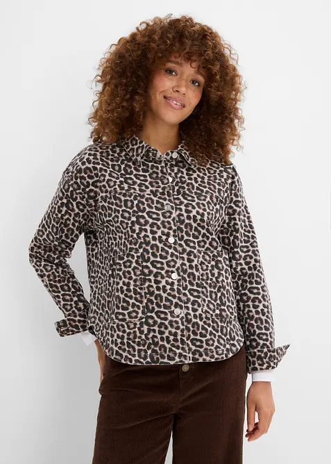 Giacca-camicia in misto cotone elasticizzato, bonprix