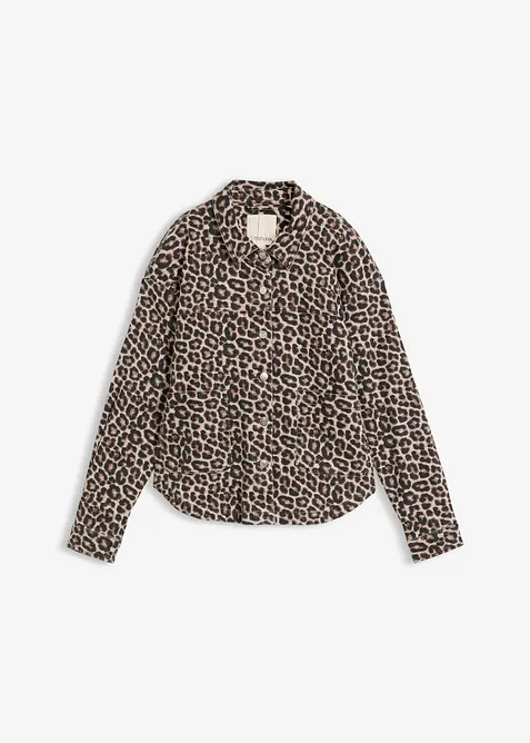 Giacca-camicia in misto cotone elasticizzato, bonprix