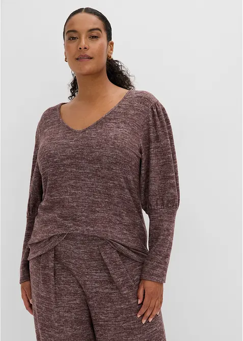 Maglia a maniche lunghe in misto viscosa morbido, bonprix