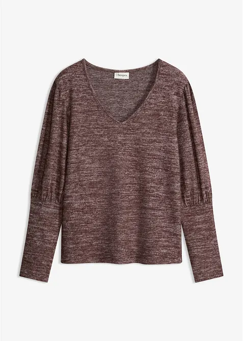 Maglia a maniche lunghe in misto viscosa morbido, bonprix