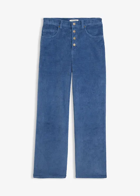 Pantaloni in velluto a coste di misto cotone, vita alta, bonprix