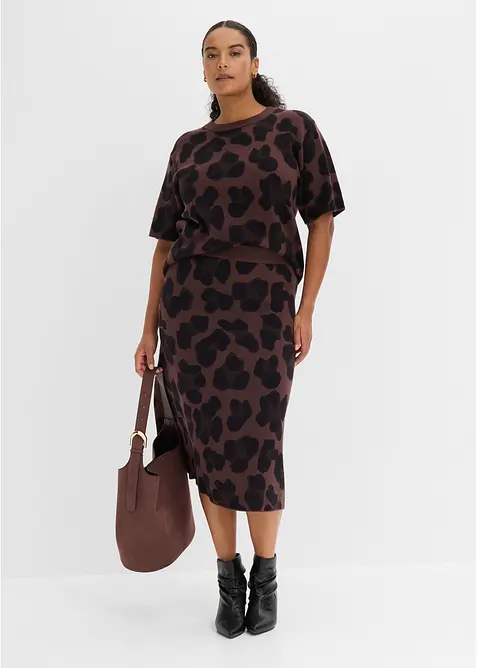 Gonna di maglia con motivo jacquard, bonprix