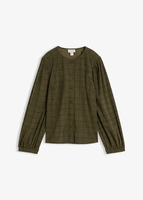 Blusa in velluto a coste a quadri, bonprix