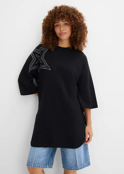 Maglia lunga oversize in puro cotone biologico, bonprix
