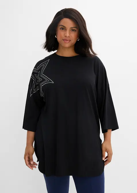 Maglia lunga oversize in puro cotone biologico, bonprix