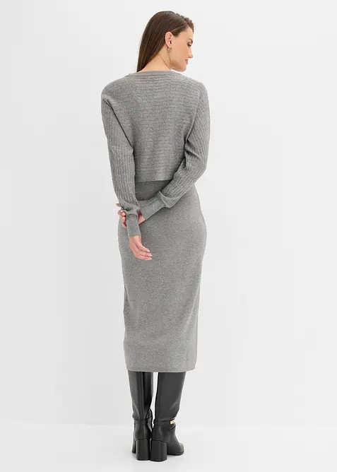 Abito in maglia e maglione abbinato (set 2 pezzi), bonprix