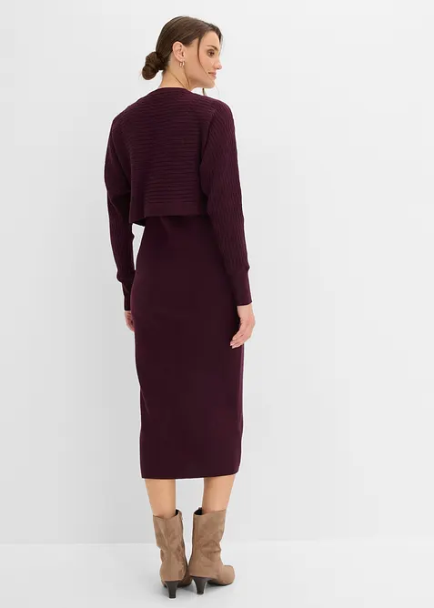 Abito in maglia e maglione abbinato (set 2 pezzi), bonprix