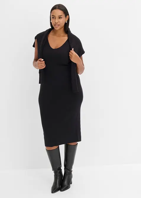 Abito in maglia e maglione abbinato (set 2 pezzi), bonprix