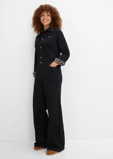 Tuta in twill di misto cotone con elastico in vita, bonprix