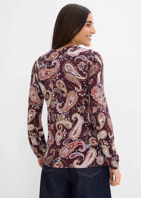 Maglia a maniche lunghe in viscosa morbida, bonprix