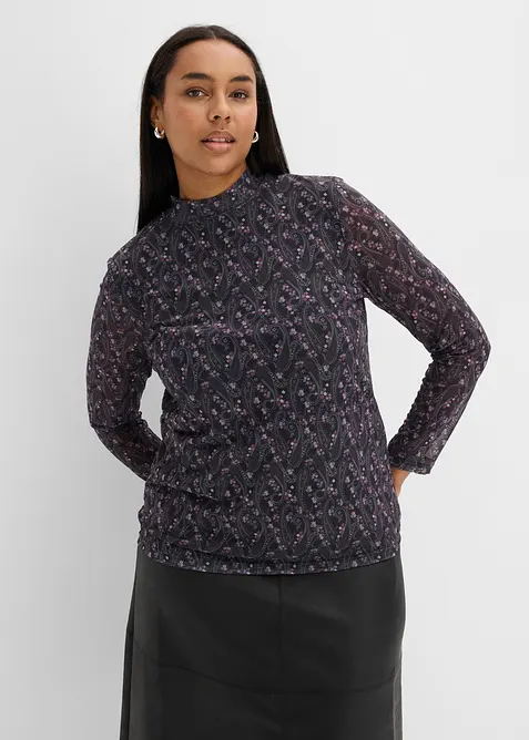 Maglia a maniche lunghe in fine mesh, bonprix