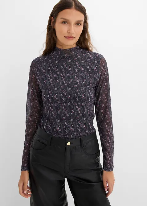 Maglia a maniche lunghe in fine mesh, bonprix