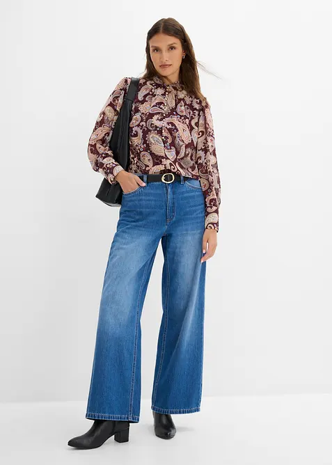 Jeans wide leg, vita alta, bonprix
