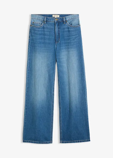 Jeans wide leg, vita alta, bonprix