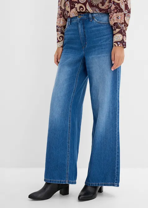 Jeans wide leg, vita alta, bonprix