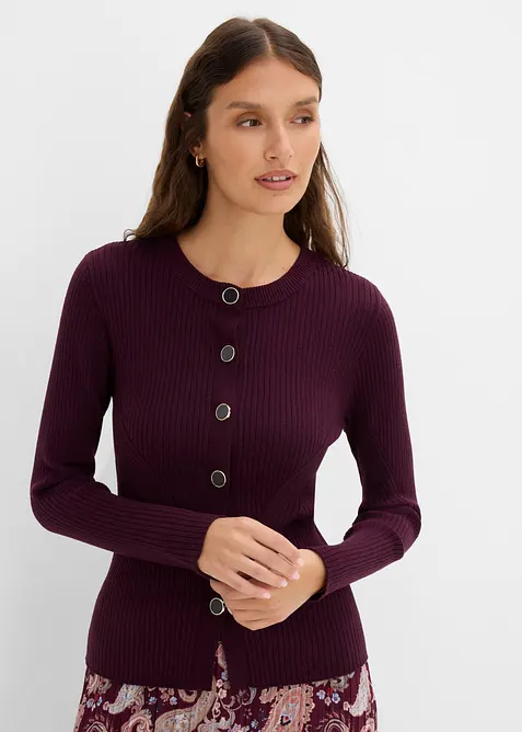 Cardigan in filato fine di misto viscosa, bonprix