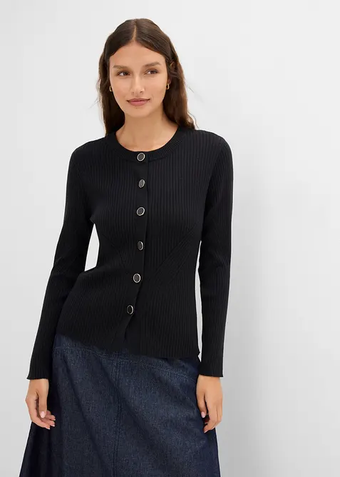 Cardigan in filato fine di misto viscosa, bonprix