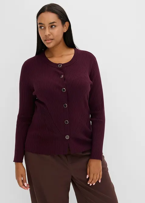 Cardigan in filato fine di misto viscosa, bonprix