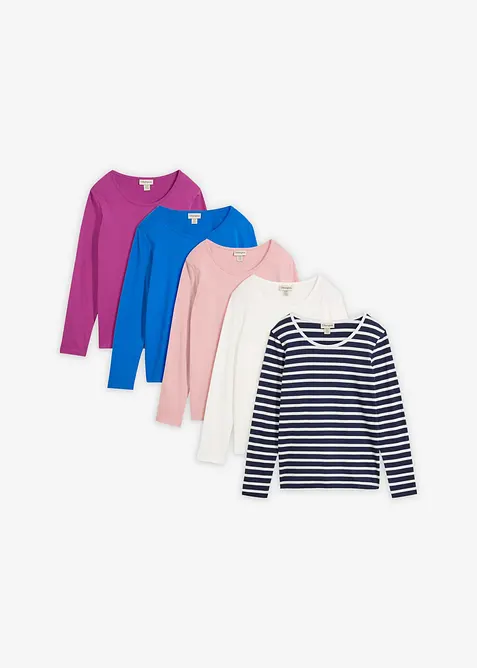 Maglia a maniche lunghe (pacco da 5), bonprix