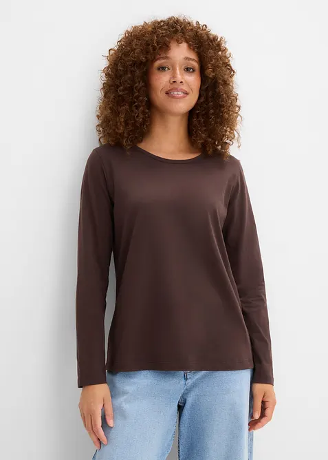 Maglia a maniche lunghe in puro cotone biologico (pacco da 3), bonprix