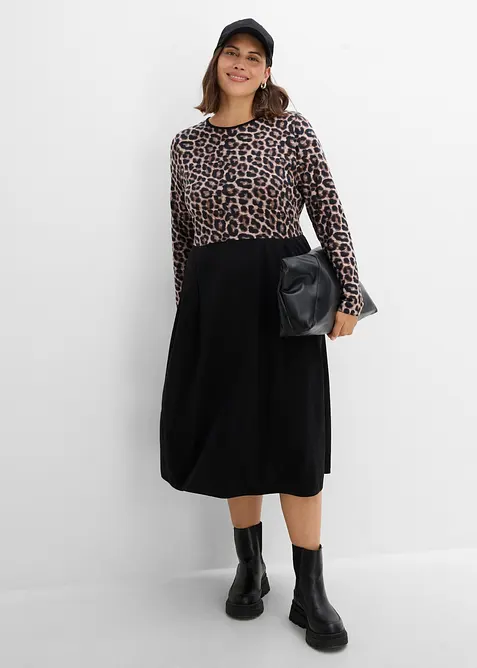 Abito midi in jersey di cotone, bonprix