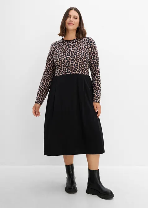 Abito midi in jersey di cotone, bonprix