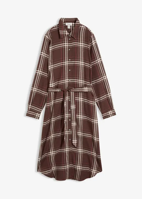 Abito midi in flanella di puro cotone, bonprix
