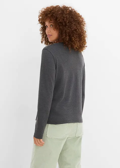 Maglia a maniche lunghe in misto cotone pesante, bonprix