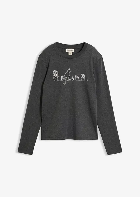 Maglia a maniche lunghe in misto cotone pesante, bonprix