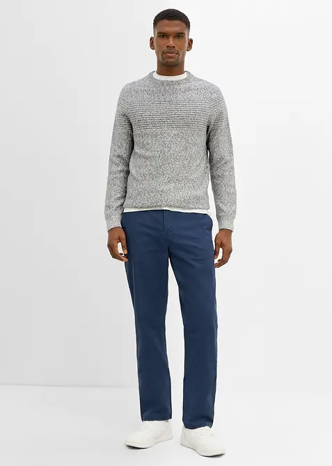 Pantaloni chino elasticizzati con gambe larghe classic fit, straight, bonprix